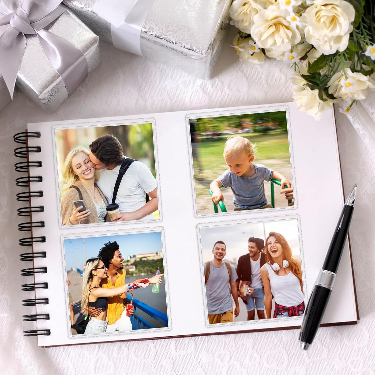 52 Pack Clear Adhesive 3" x 3" Index Card Pockets With Top Open, Plastic Card Sleeves Index Card Holder for Organizing Storage Bins, Library Cards, Notes, Drawer