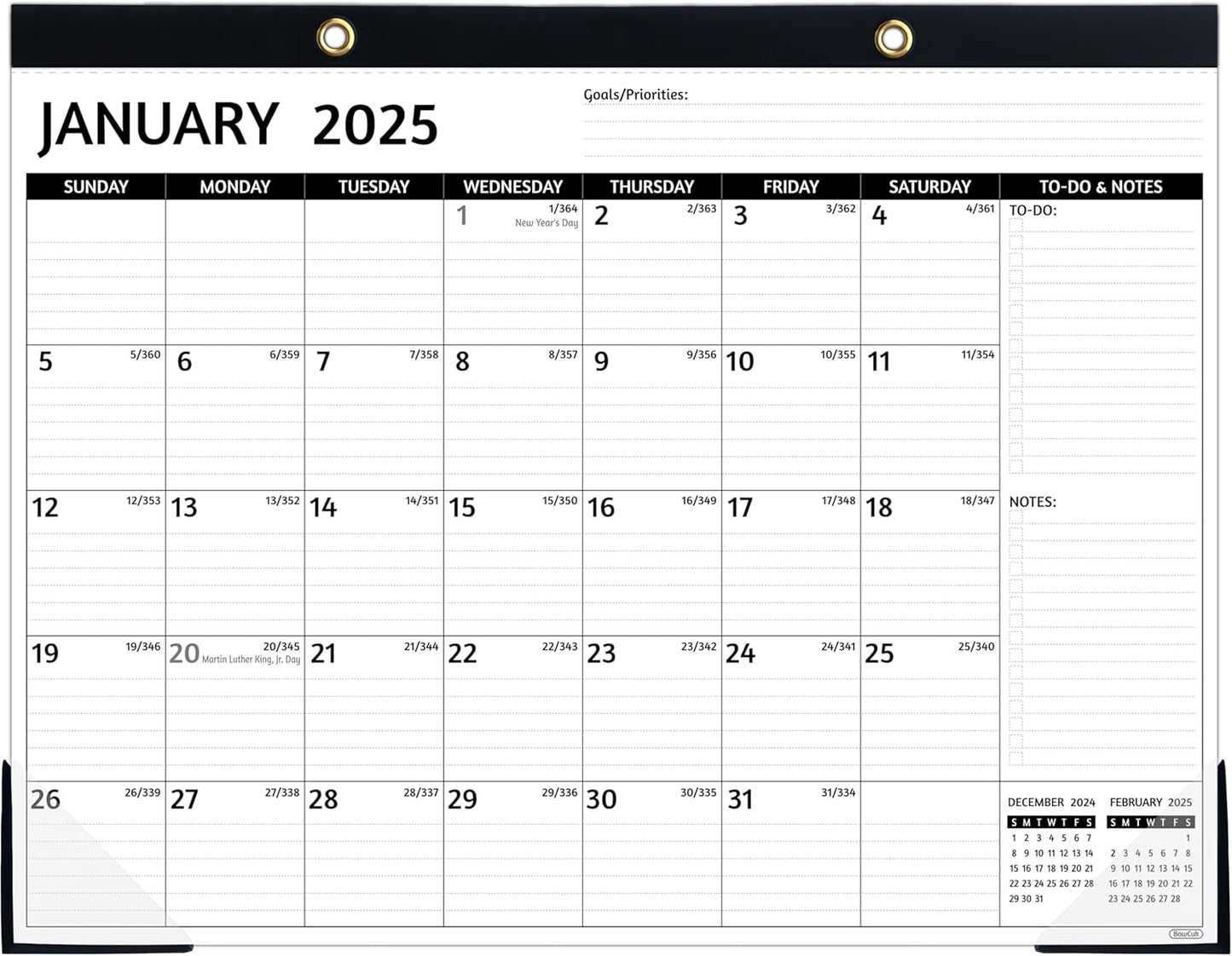 2025-2026 Desk Calendar – Jan 2025 – Jun 2026, 18 Monthly Calendar 2025-2026, Large Desk Calendar, 22'' x 17'', 2025 Desk/Wall Calendar with Desk Pad, To-do Lists, Ruled Blocks, Corner Protectors
