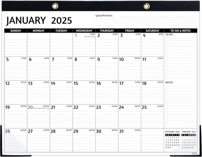 2025-2026 Desk Calendar – Jan 2025 – Jun 2026, 18 Monthly Calendar 2025-2026, Large Desk Calendar, 22'' x 17'', 2025 Desk/Wall Calendar with Desk Pad, To-do Lists, Ruled Blocks, Corner Protectors
