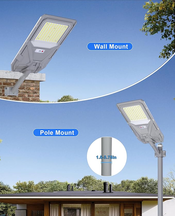 JAYNLT X-10000W Solar Street Lights,6500K Commercial Parking Lot Light Dusk to Dawn Dusk to Dawn,IP68 Waterproof Flood Security Street Lights Motion Sensor for Parking Lot,Road