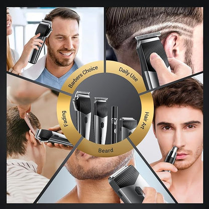 Professional Hair Clipper Set,4 in 1 Hair Clippers for Men, Hair Clippers, Beard Trimmer& Rechargeable Shaver Set, Barber Hair Cutting Kit for Men ，for Gifts (Black)