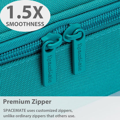 Pencil Case Pouch Box Bag School Supplies Girls Boys Kids, Cute Preppy Stuff Large Big Capacity Aesthetic Pen Organizer, Back to College Stationary, Teal, Classic Stlye, 1800ml