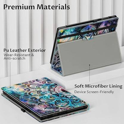 VORI Case for 2023/2021 Release Amazon Kindle Fire HD 10 Tablet (13th/11th Generation) and Fire HD 10 Plus 10.1" - Slim Folding Stand Folio Cover with Auto Wake/Sleep & Hand Strap, Mandala
