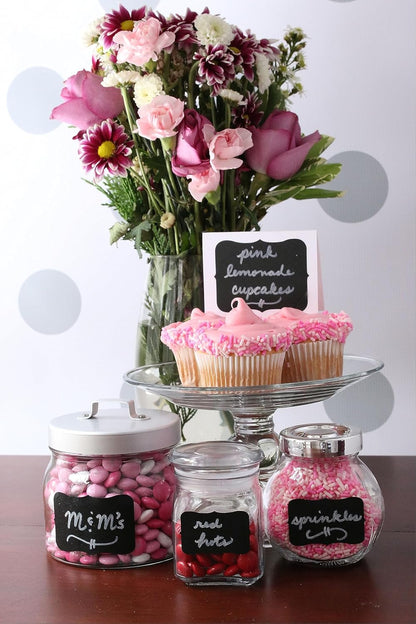 Chalkboard Labels - Chalk Labels by Cestari Kitchen - Set of 52 Assorted Premium Reusable Decorative Blackboard Stickers for Stylish Organization, Wedding Decorations, and Craft Projects