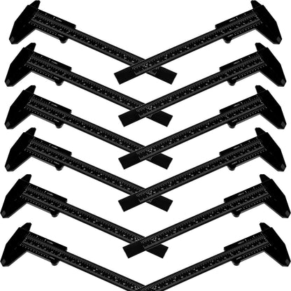 Honoson 10 Pcs Plastic Vernier Caliper 0-6 Inch/0-150 mm for School Student Black Mini Double Scale Sliding Gauge Measuring Tool Vernier Caliper Eyebrow Mapping Ruler Tool for Office Tattoo Artists