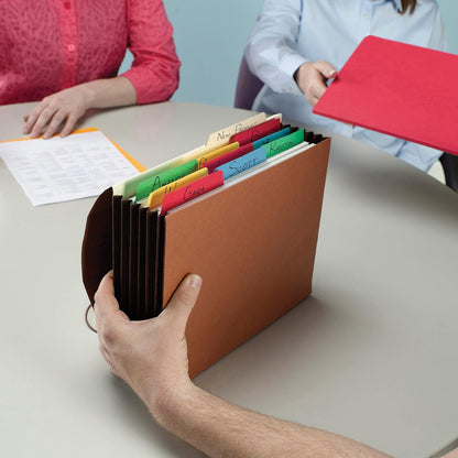 Smead 100% Recycled Expanding File Wallet with Flap and Cord Closure, Reinforced, 5-1/4" Expansion, Legal Size, Redrope, 10 per Box (71199)