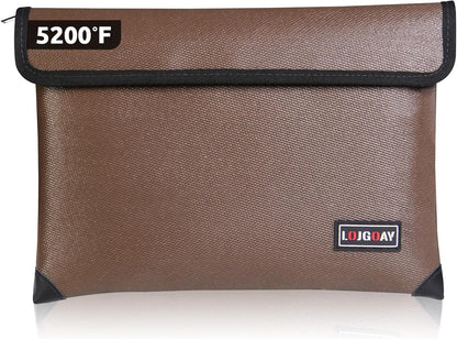 Fireproof Document Bag - with 4200°F Heat Insulated, Waterproof Fireproof Bag with Zipper, 8 Layers of Functional Materials, Fireproof Money Bag for Cash/Documents/Valuables, Fire Bag 11"x7.7" …