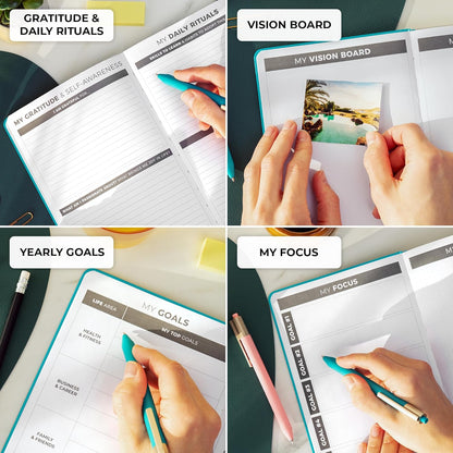 Clever Fox Daily Planner – Undated Planning Notebook with Hourly Schedule & To-Do List – Personal Day Task & Work Organizer, 6 Months (Turquoise)