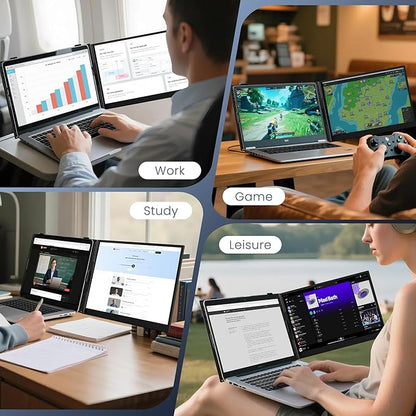 Laptop Screen Extender, Ultra-Thin 15.3" FHD 1200P 16:10 Portable Monitor for Laptop, Lightweight Dual Monitor Extender Plug & Play for 14"-17.3" Laptops, Compatible with Wins/Mac/Chrome/Linux
