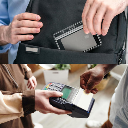 3.5x2.5 Inches Horizontal Badge Holder, Clear ID Card Holder with Waterproof Resealable Zip Type Protector, Badge Sleeve Fits Name Tag Holder/RFID/Proximity/Credit Card(Holders,50PCS)