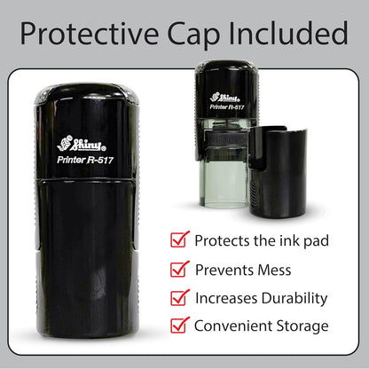 Shiny Gratuity Included Stamp, Round Self Inking Stamp for Restaurant, Bar and Retail, Green Ink