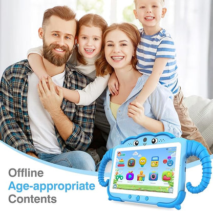 Kids Tablet 7IN Tablets for Kids 3-7, Tablet for Toddlers with Educational Games, 32GB Toddler Tablets for Children with Learning Apps, WiFi, Touch Screen, Shock Proof Case, Gift for Toddler Boy Girl