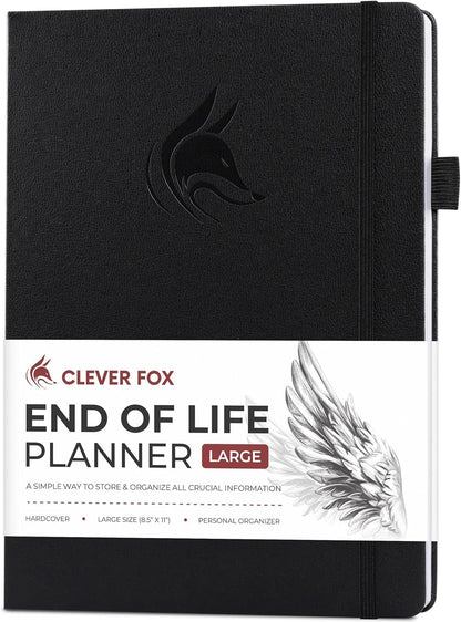 Clever Fox End of Life Planner – Final Arrangements Organizer for Beneficiary, Will Preparation, Last Wishes & Funeral Planning, A4 (Black)