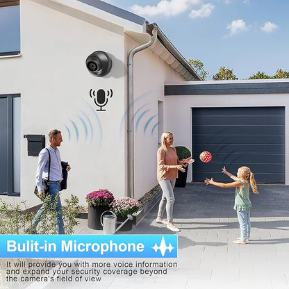 4MP PoE Camera, Wired IP Security Dome Surveillance Camera, Outdoor Waterproof IP67, IR Night Vision, Built-in Mic, 2.8mm Lens Wide Angle 110°, Human/Vehicle Detection, IND4FR93A-B (Black)