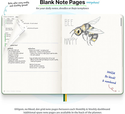 Roterunner 2025 B5 Pink Softcover Purpose Planner Notebook 7.5'x9.8' Undated Planner Daily Weekly Monthly Productivity Goal Setting Tool for Work Home ADHD Adults Self Care Journal