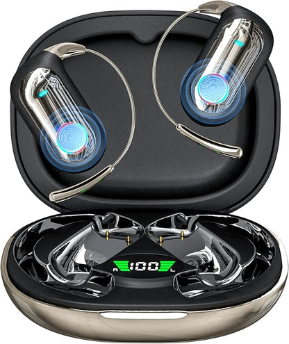 AI Translation Earbuds Real-Time 168 Languages Translator Earbuds, 3-in-1 Translation Device, 50H Playtime with OWS LCD Touch Screen, Bluetooth 5.4 Translate Headphones for Travel, Business, Learning