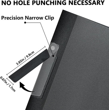 TOTiyea 25 Pack Clear Report Covers with Swing Clip, File Folder with Swing Clip, 30 Sheets Capacity, Slide Locking Report Covers, Letter Size (Black, 25 Pack)