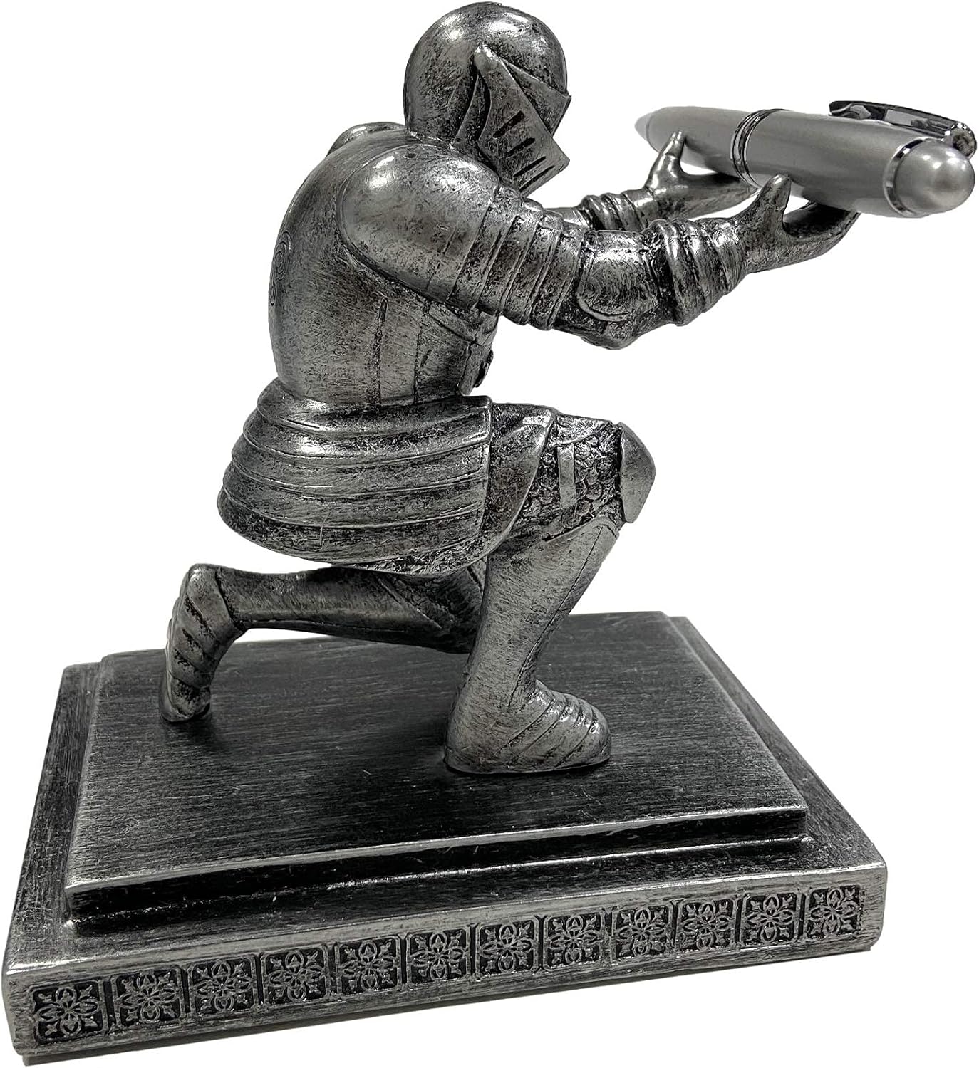 Executive Knight Pen Holder with a Pen Personalized Desk Accessories Decor Home Office Cool Pen Stand Iron