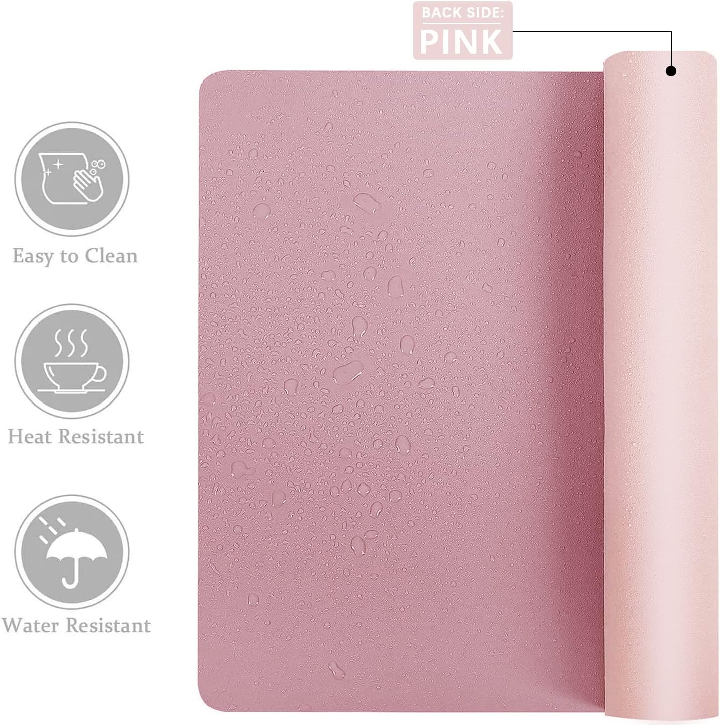 Aothia Double-Sided PU Leather Desk Pad - Non-Slip Large Mouse Pad & Desk Mat for Office, Home - Waterproof, Easy to Clean, Durable Dual-Sided Surface (23.6"x13.7", Purple)