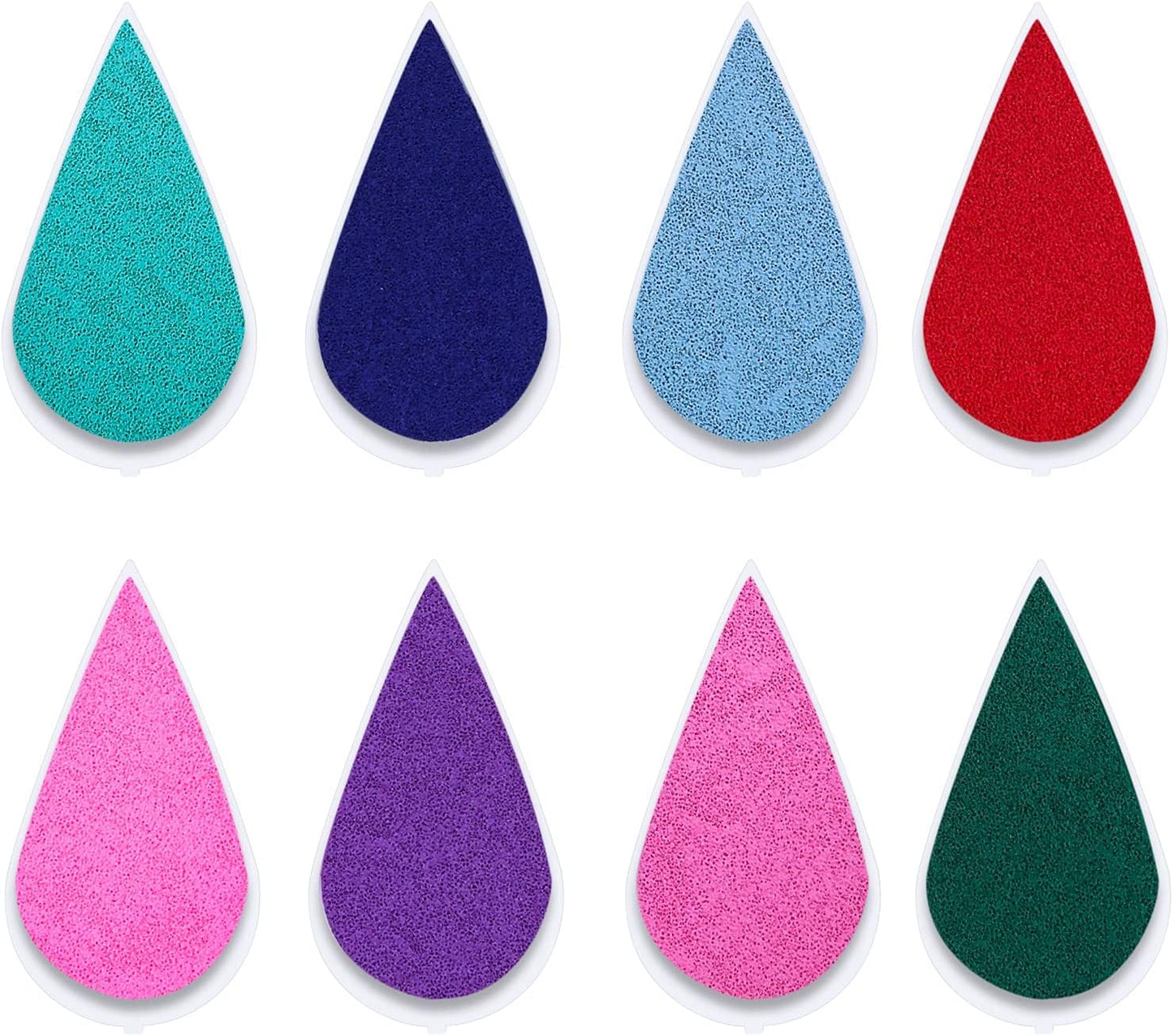Petal Ink Pads for Rubber Stamps Waterdrop Shaped Stamp Pads with 8 Assorted Colors (Set 1003)