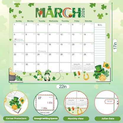 GuassLee Desk Calendar 2026-2027 Large 22" x 17" Desktop/Wall Monthly Calendar 18-Month School Year Planner Covers January 2026 to June 2027 with Julian Date&Notes for Easy Organizing