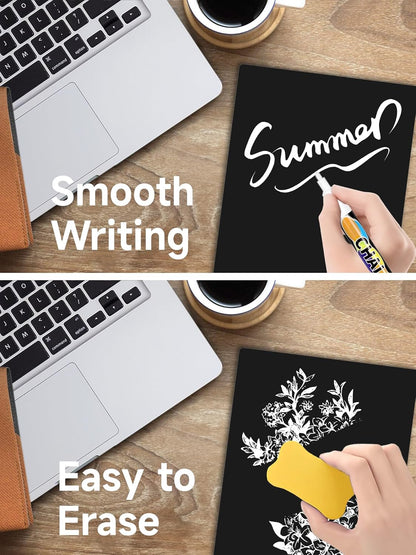 2 PCS Desktop Black Dry Erase Board with Stand - 12” x 8” Small Acrylic Black Board with Marker and Magnetic Clip, Reusable Desk Notepad, to-Do List, Menu Board Signs for Bar, Office, Home