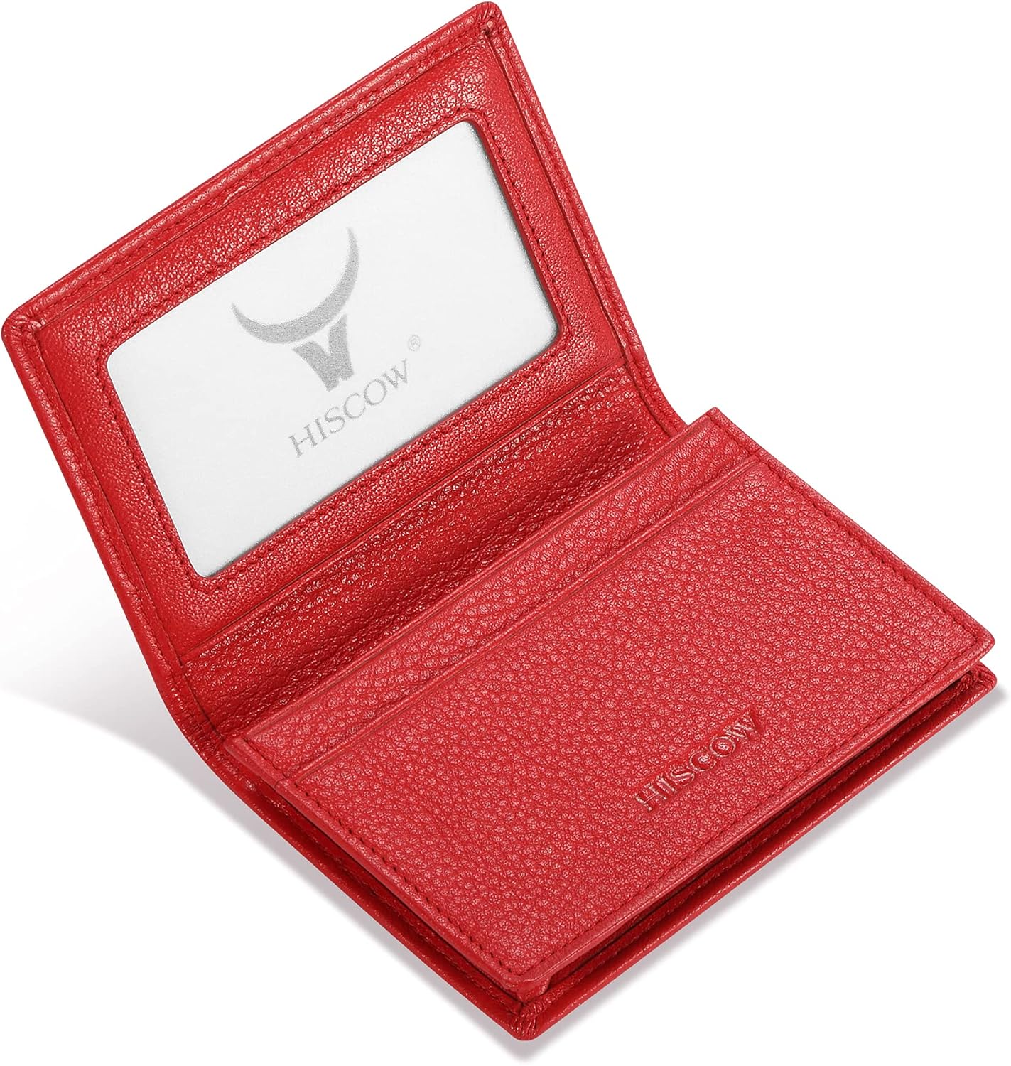 Leather Business Card Case Holder for Men & Women, Italian Calfskin