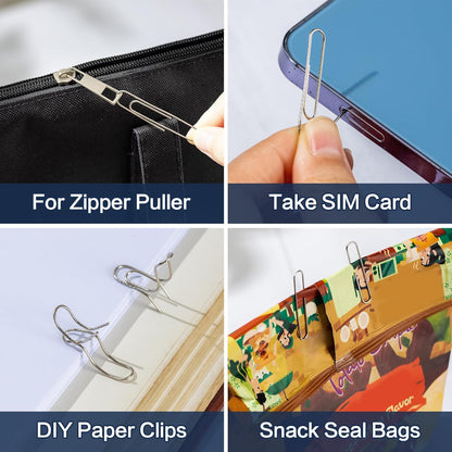 Deli Jumbo Paper Clips Smooth, 1000 Large Paper Clips, 10 Boxes of 100 Each, Silver