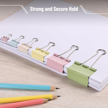 Mr. Pen- Binder Clips Assortment: 120 Pieces, Various Sizes, Colorful Office Supplies