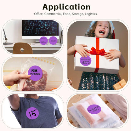 PARLAIM 3”Color Coding Labels Stickers,4Rolls/2000per Dispenser Box Round Adhesive Circle Dot Stickers for Inventory Office Home（Purple）