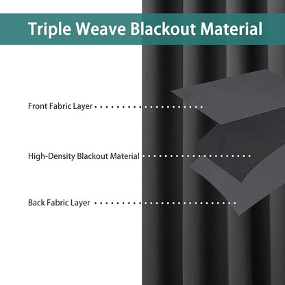 BONZER Room Divider Curtain Total Privacy Wall Grommet Thermal Insulated Wide Blackout Curtains for Bedroom Living Room, 96L x 108W Inch (8L x 9W ft), 1 Panel, Dark Grey