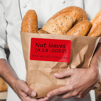 PARLAIM 3x5 inch Rectangle Color Code Stickers, 1000PCS 4 Rolls Square Adhesive Inventory Label, Red