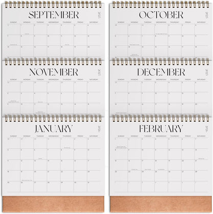 Small Desk Calendar 2025-2026, Jokotha Standing Flip Calendar, September 2025 to December 2026, 16 Month Desktop Calendar with Stickers & Minimalist Design, 8"x6"