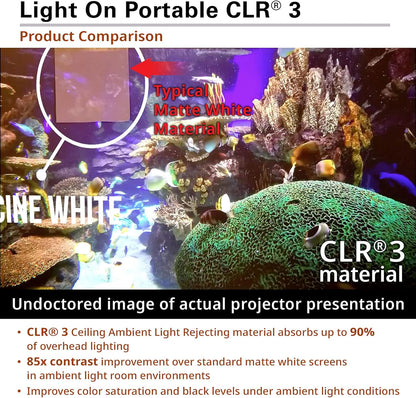 Elite Screens 60-Inch UST Portable Projector Screen with Stand, Foldable and Height Adjustable, 16:9 4K ALR Screen for Ultra Short Throw Projectors, Indoor Home Theater Movie Screen- LPS60H-CLR3