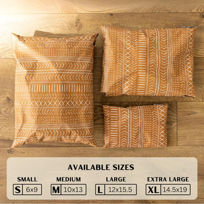 Poly Mailers 6x9 Inch 100 Pack Small Shipping Bags Strong Thick Mailing Envelopes | Self Sealing Adhesive | Waterproof & Tear Resistant | Small Business Packaging for Clothing - Boho Brown