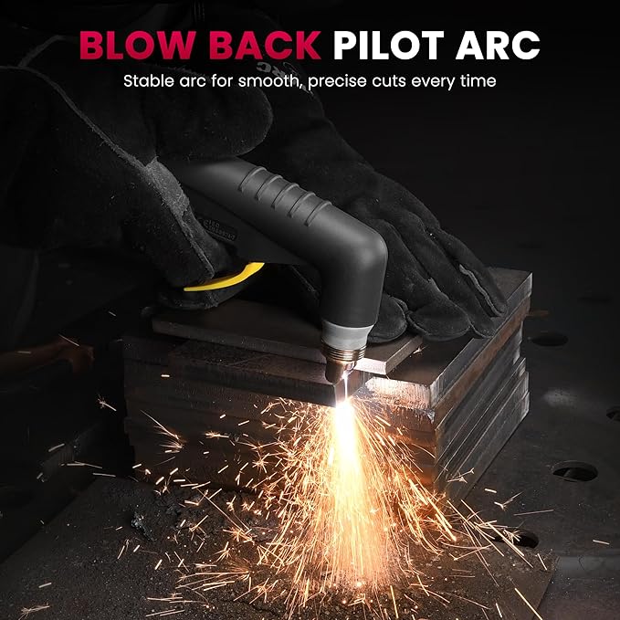 bestarc Plasma Cutter, [Blow Back Pilot Arc][Large LED][Air Sensor] 60A Non-HF bestarc Plasma Cutter Machine 110V/220V Dual Voltage, 5/8" Clean Cut 4/5" Max Cut, Post Flow, 2T/4T for Beginners DIY