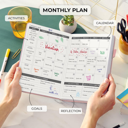 Clever Fox Daily Planner – Undated Planning Notebook with Hourly Schedule & To-Do List – Personal Day Task & Work Organizer, 6 Months (Rose Gold)