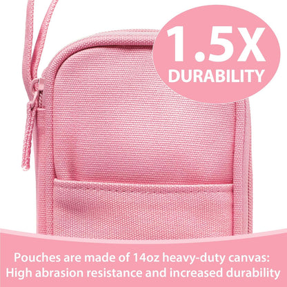 Pencil Case Pouch Box Bag School Supplies Girls Boys Kids, Cute Preppy Stuff Large Big Capacity Aesthetic Pen Organizer, Back to College Stationary, Rosy Pink, Heavy Duty Canvas, 1800ml