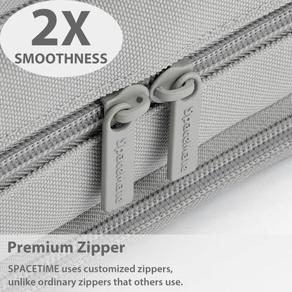 Pencil Case Pouch Box Bag School Supplies Girls Boys Kids, Cute Preppy Stuff Big Capacity Aesthetic Pen Organizer, Back to College Stationary, Gray, Extra Large Style, 2300ml