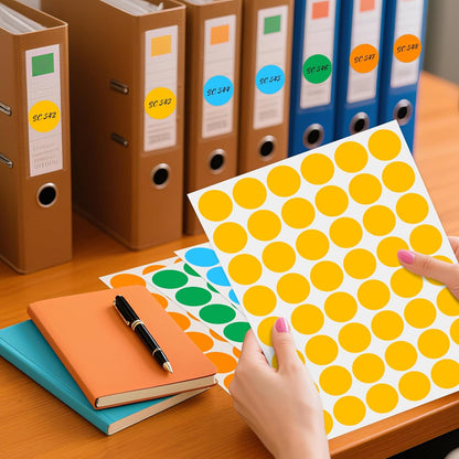 PARLAIM 1 inch Round Dot Sticker,760PCS Permanent Adhesive Multi Color Code Circle Sticker Labels for Office Classroom Garage Sale