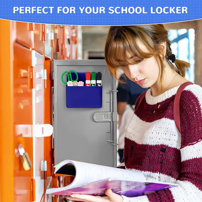 Magnetic Dry Erase Marker Holder, Magnetic Pen Marker Holder for Whiteboard, Fridge, Locker Accessories, School, Office, Home, Magnet Pen Cup,1 Pack, Dark Blue