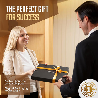 STLYIO Trifold Padfolio - Magnetic Closure. Stretchable Compartment for Tablet, Documents. Elastic Pockets for Phone, Gadgets, Passport, Travel Documents. Letter-Sized Notepad and Gift Box Included.