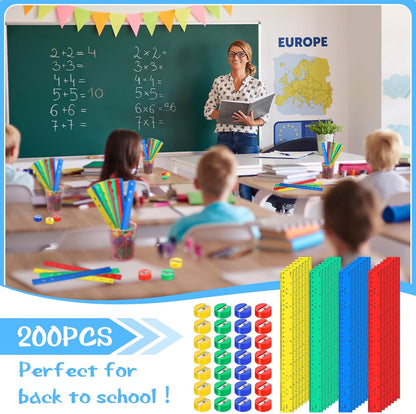 100 Pcs Plastic Rulers and 100 Pcs Mini Round Manual Pencil Sharpener Bulk, 4 Assorted Colors Pocket Sized Pencil Sharpeners Colorful Straight Ruler Back to School Supplies for Kids (Fresh,12 Inch)