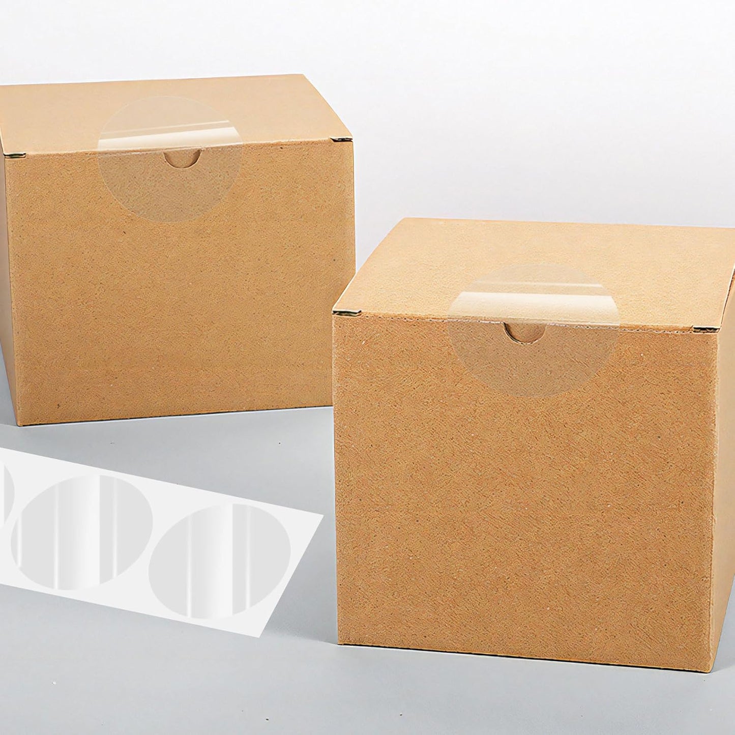 PARLAIM 2 inch Round Clear Circle Dot Sticker, 500pcs Transparent Adhesive Label for Envelope, Cosmetic Box, Gift Bag, Translucent Wafer Package Seals