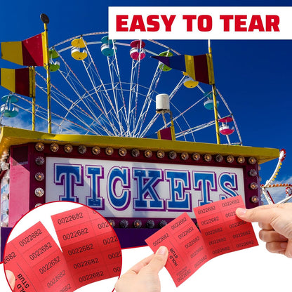 Kosiz 504 Sheets 15 Bid Raffle Ticket with Different Numbers Per Sheet Chinese Auction Tickets for Events Church Basket Auction Silent (Red)