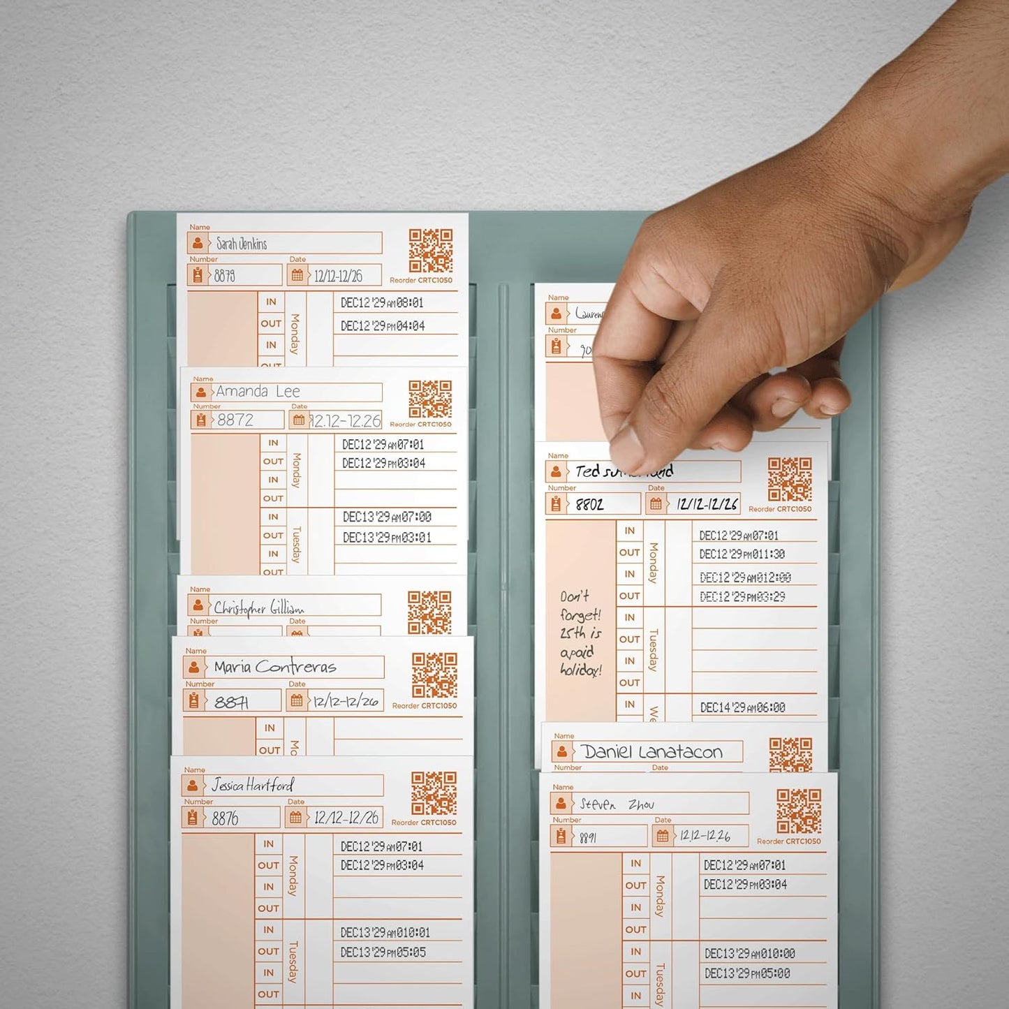 uPunch 100 Time Cards for CR1000 Digital Time Clock and Date Stamp