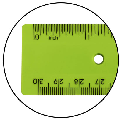 Acrimet Plastic Ruler 12 Inches/ 30 Centimeters, Measuring Device Tool for Student, School, Office, Heavy Duty (Citric Assorted Color) (6 Pack)