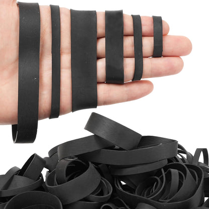65Pcs Rubber Bands Assorted Sizes Black 6 sizesMixed wide Elastic Bands for for Survival Office Supply Tactical Rubber Bands