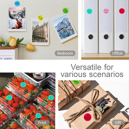 1 Inch Circle Dot Stickers 6000PCS Color Coding Thermal Labels Dots Writable Printable Small Round Stickers for Office, Classroom, Inventory, Garage, Organizing Storage, 6 Mixed Color