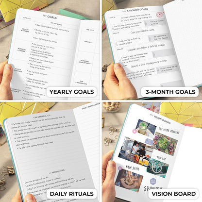 Clever Fox Planner Daily Premium – Undated Daily Planner with Hourly Schedule, Personal Organizer, Productivity Journal, 6 Months (Aquamarine)